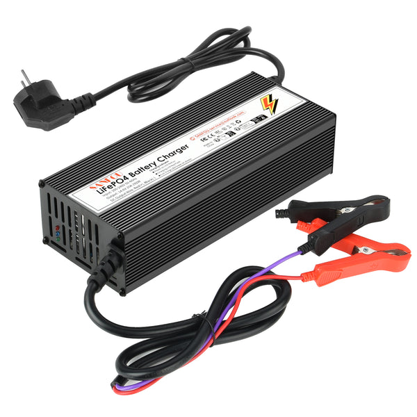 SANFOU 14.6V 20A LiFePO4 battery charger, 2-stage automatic intelligent LiFePO4 lithium battery charger Suitable for 12 V (12.8V) lithium batteries