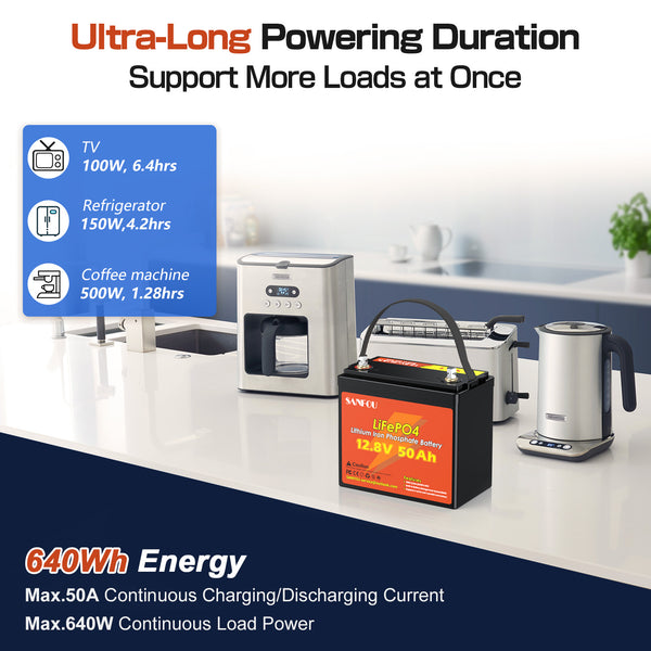 SANFOU 12.8V 50Ah LiFePO4 Battery pack3